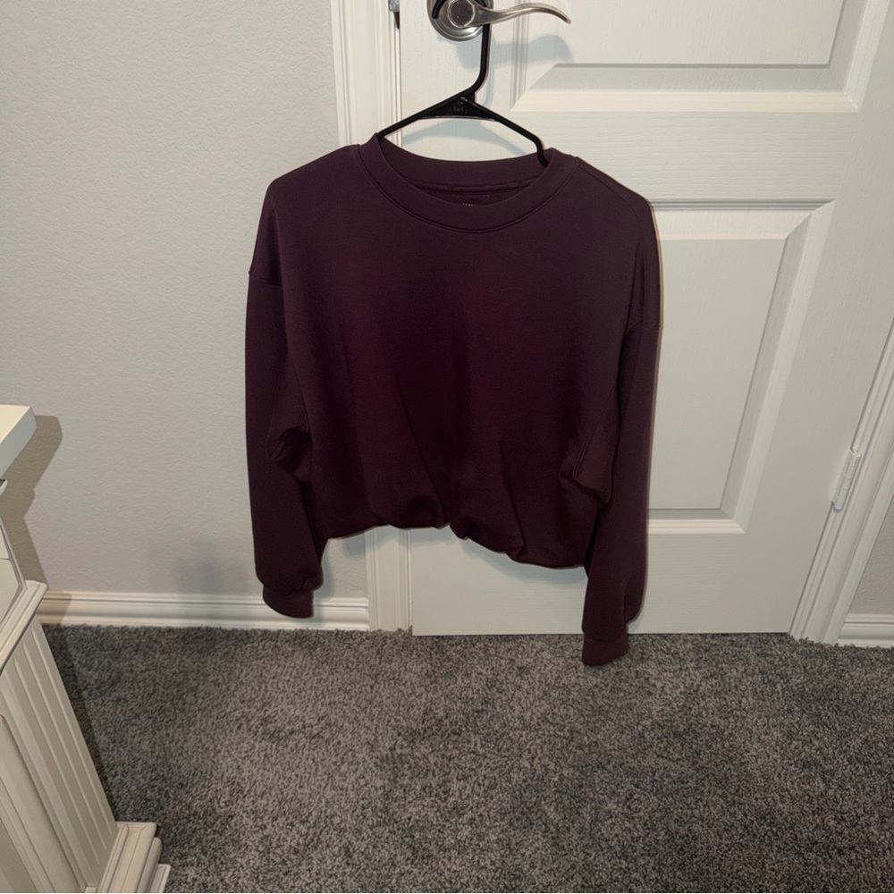 Old Navy Women's Cropped Crewneck Sweatshirt - Plum
